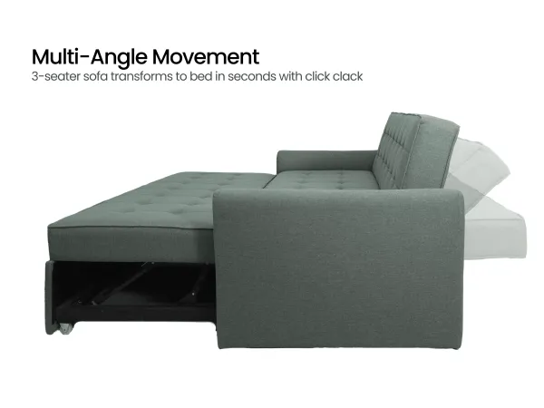 Zenith Sofa Cum Bed in Mineral Green
